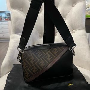 Fendi Case Bag Zucca Coated Canvas and Leather